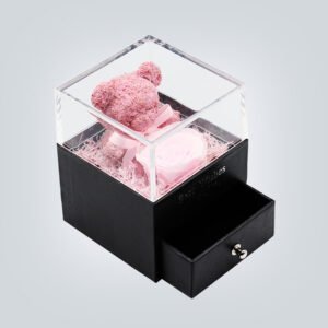 Teddy Bear Preserved Flower Jewelry Box