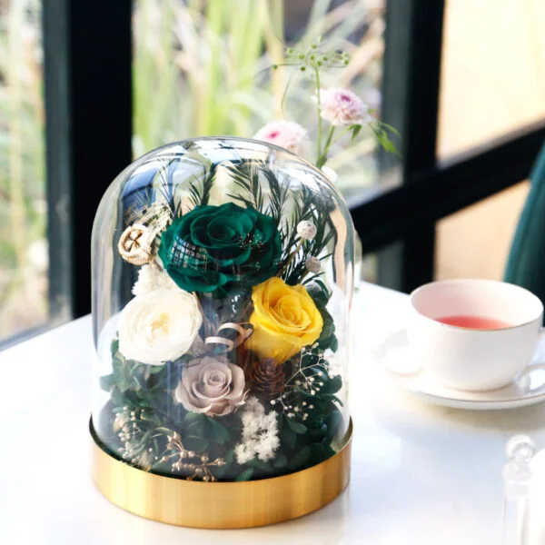 Premium Preserved Rose Flower Glass