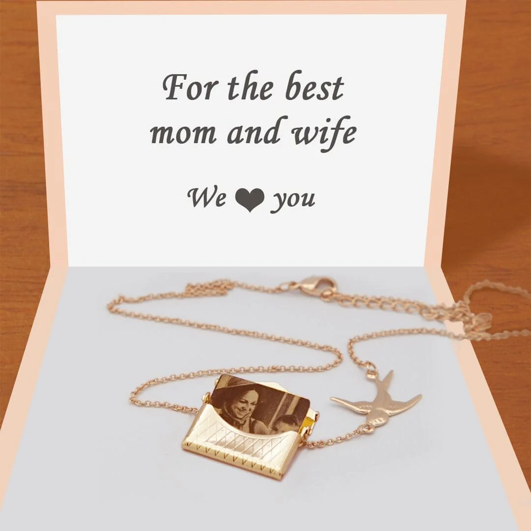 Customized Photo Envelope Necklace Customized Photo Envelope Necklace