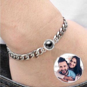 Men's Silver Bracelet Photo Projector