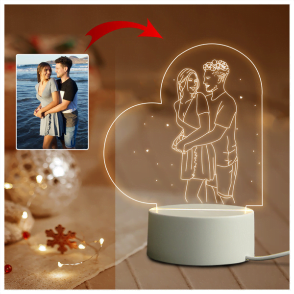 3D Heart Photo Night Light