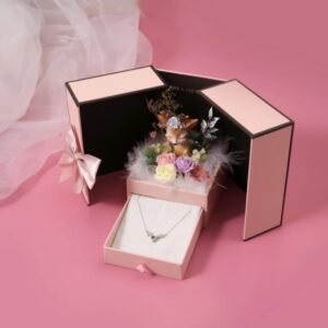 Flower Gift Box With I Love You Necklace 100 Language