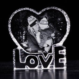 Crystal Heart With Personalized Laser Photo