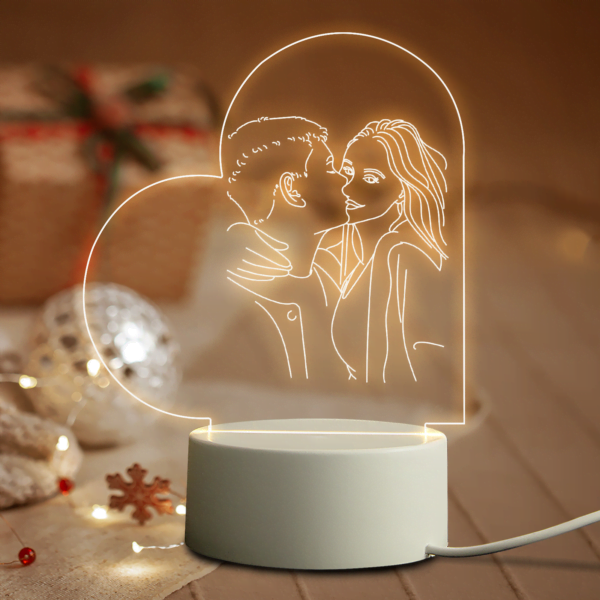 3D Heart Photo Night Light