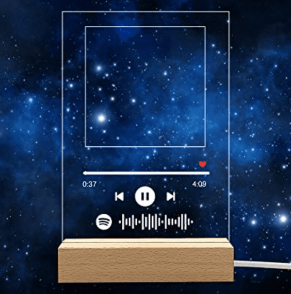 Night Lamp With Spotify Song Code With Photo And Taxt
