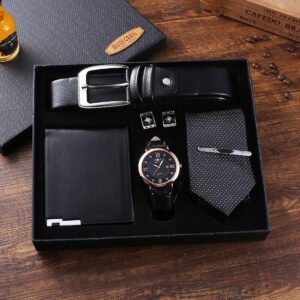 Gift Set Watch Belt Wallet Tie